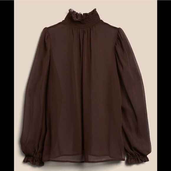 Banana Republic Smocked Neck Top - Picture 2 of 8